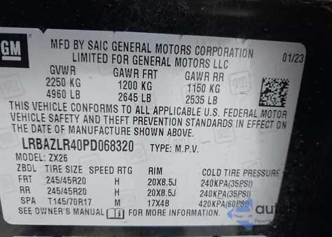 2023 Buick Envision Preferred Fwd from USA, damaged, VIN LRBAZLR40PD068320